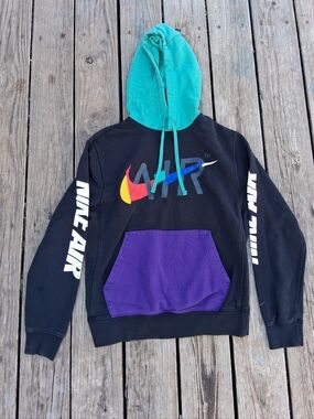 Nike Air Colorblock Hoodie Small Rainbow Swoosh